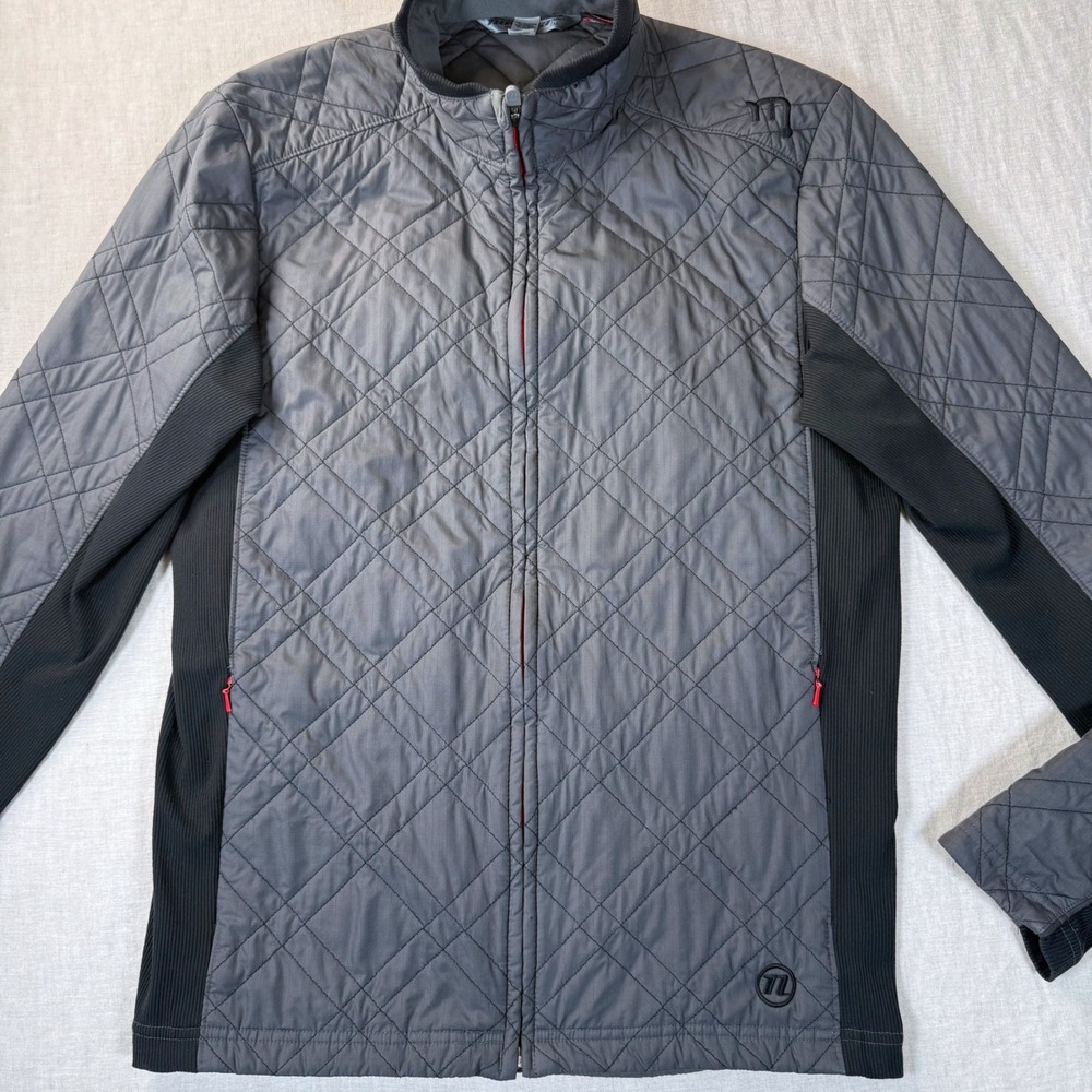 Novara Primaloft Quilted Hybrid Jacket Mens M Gray Excellent Full Zip Cycling